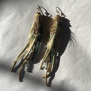 Fun blue turquoise mixed media earrings
